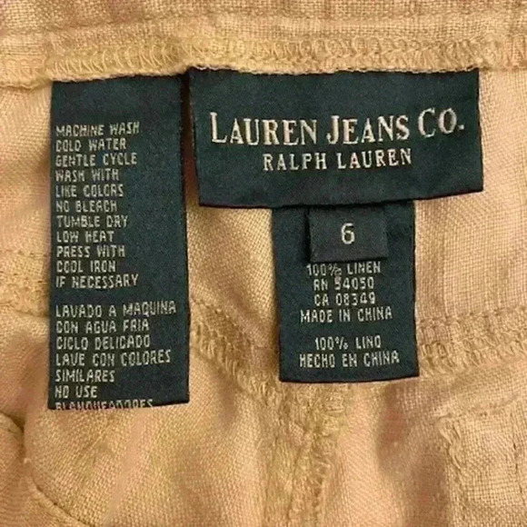 Ralph Lauren Jeans Women's 100% Linen High Waist Pants Size 6 - Picture 10 of 13